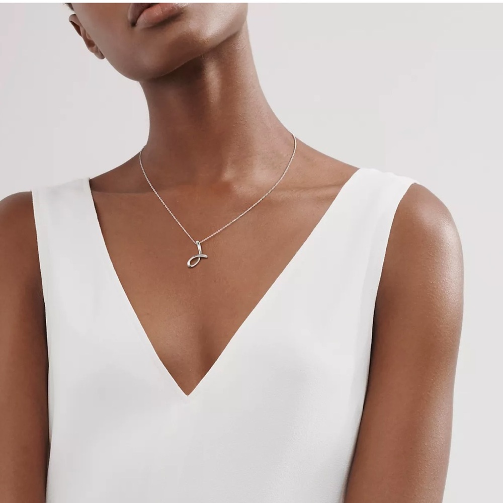 Tiffany & Co. Alphabet Letter J Pendant Necklace